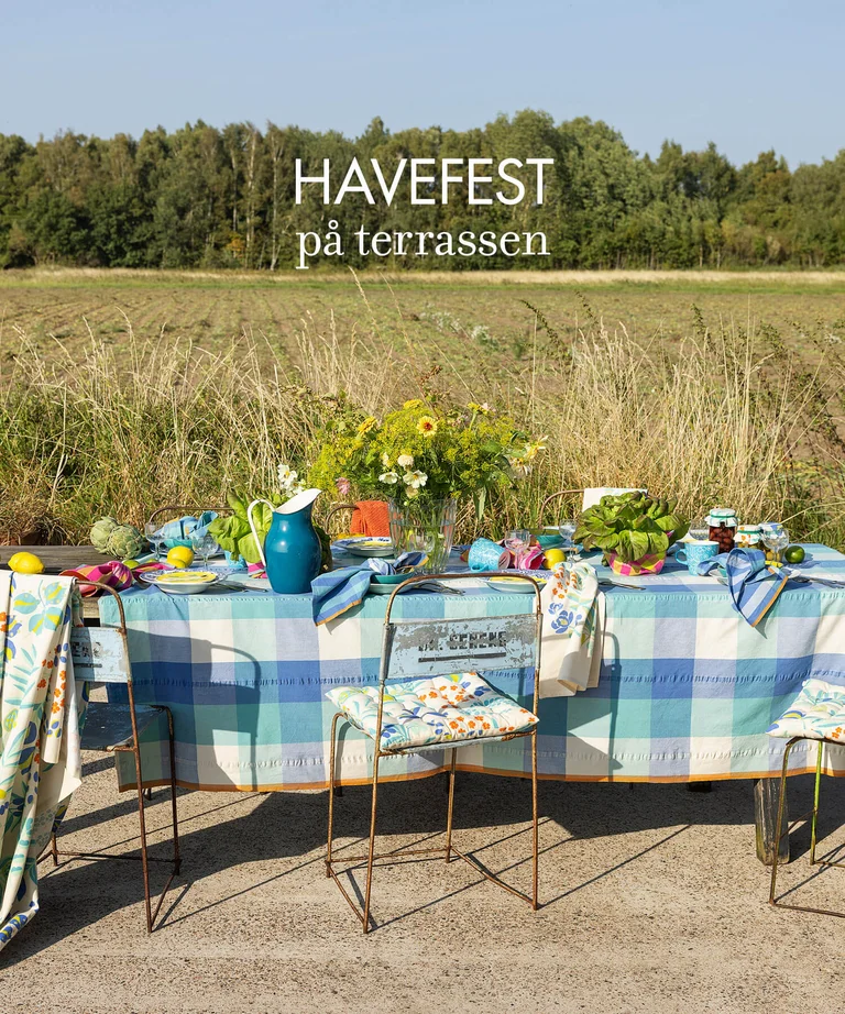 “Trellis” tablecloth in organic cotton