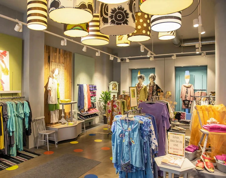 A picture from inside Gudrun Sjödén’s store on Kaiserstraße in Frankfurt.  