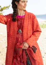 “Kavita” reversible coat in organic cotton - henna