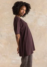 “Himla” organic cotton jersey tunic - dark aubergine