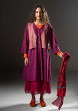 “Kelly” woven organic cotton dress - allium/patterned