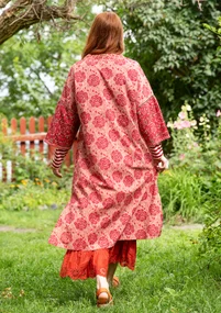 “Roza” woven kaftan dress in organic cotton - ash pink