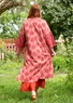 Robe caftan "Roza" en coton biologique tissé (rose cendrée M)