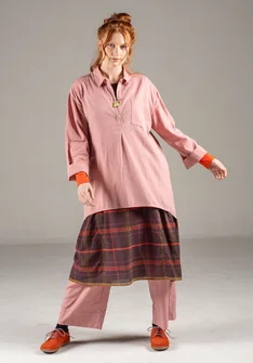 Woven organic cotton/linen shirt - chalk pink