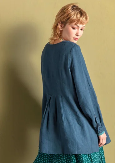 Bluse „Fiona“ aus Leinengewebe - indigo