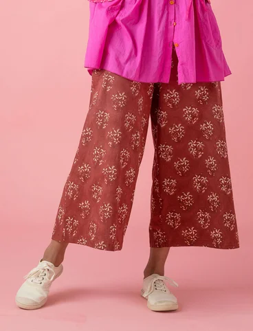 Pantalon "Jasmine" en coton biologique tissé - rouge curry