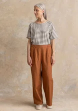 “Esme” woven cotton/linen trousers - acorn