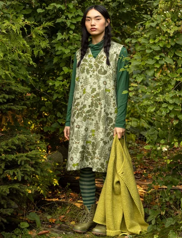 Vævet kjole "Wildwood" i økologisk bomuld/hør - tuja