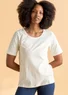 “Eleonora” organic cotton/elastane jersey top (ecru S)