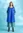 Woven dress in organic cotton dobby - brilliant blue