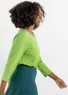 “Millie” organic cotton/modal jersey top (pea green/patterned XL)