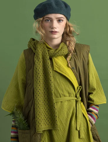 Knitted organic cotton scarf - avocado