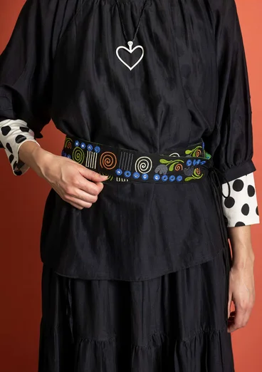 “Jaipur” belt in cotton - black