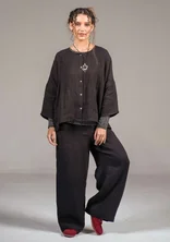 Woven “Bodil” pants in linen - black