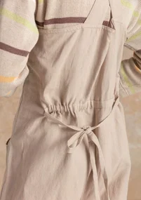 “Gardener” overalls in organic cotton/linen - dark natural