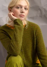 Cardigan in an alpaca blend - green pepper