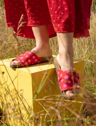 Sandales "Amber" en tissu imprimé numériquement - rouge perroquet