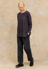 Solid-colour, organic cotton/elastane jersey yoga trousers - black
