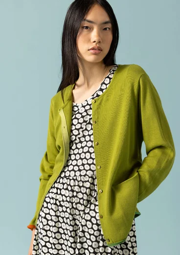 Organic/recycled cotton cardigan - asparagus