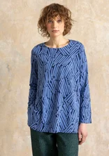 “Timmer” patterned top in organic cotton/modal - sea blue