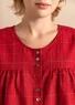 Blouse d'artiste "Greta" en tissu de coton biologique/lin (coquelicot S)