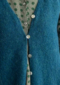 Knit waistcoat in an alpaca blend - dark petrol blue/melange