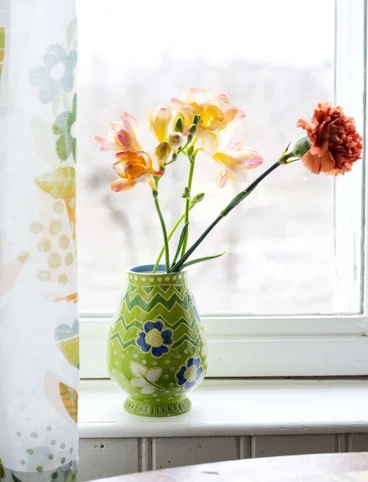 “Wild Rose” ceramic vase - leaf green