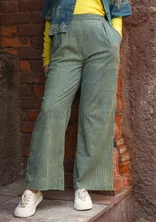“Willow” woven pants in organic cotton - indigo green