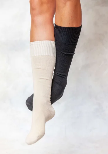 Chaussettes hautes en coton biologique uni - lait d'amande