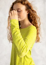 “Tina” jersey top in lyocell/spandex - neon green/patterned
