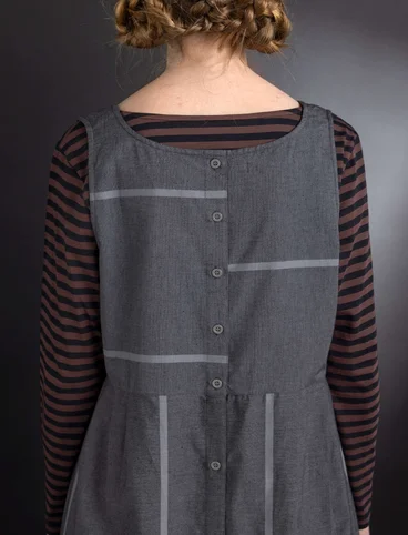 “Ava” woven organic cotton pinafore dress - black