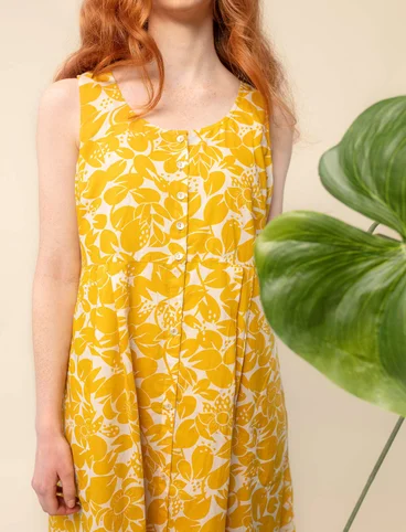 Vävd klänning "Lotus" i ekologisk bomull - ananas/mönstrad