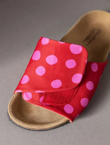 Sandaalit ”Amber” digipainettua kangasta - papukaijanpunainen