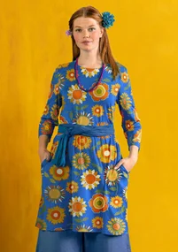 “Sunflower” jersey dress in lyocell/spandex - cornflower blue