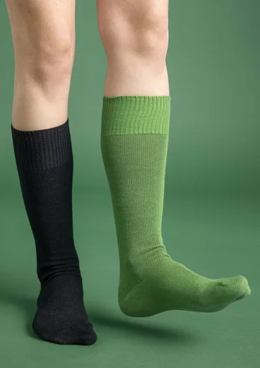 Chaussettes hautes en coton biologique uni - noir