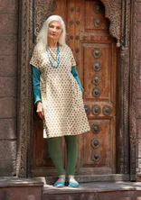 “Thistle” woven organic cotton dress - green tea