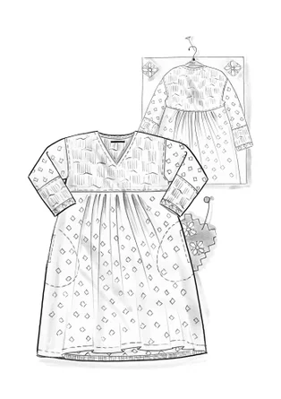 Robe ”Millie” en coton biologique tissé - graphite