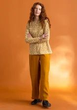 “Ylva” organic cotton/elastane jersey top - mustard/patterned