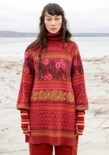 “Borealis” knit tunic in organic and recycled cotton/wool - agate red