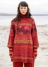 “Borealis” knit tunic in organic and recycled cotton/wool (agate red S)