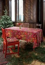 “Fruits” organic cotton tablecloth - tomato