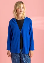 Cardigan in organic/recycled cotton - klein blue