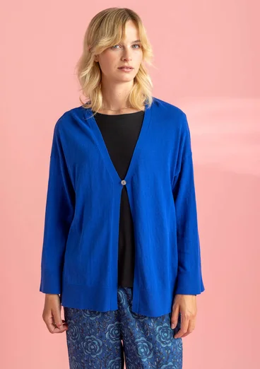 Organic/recycled cotton cardigan - klein blue