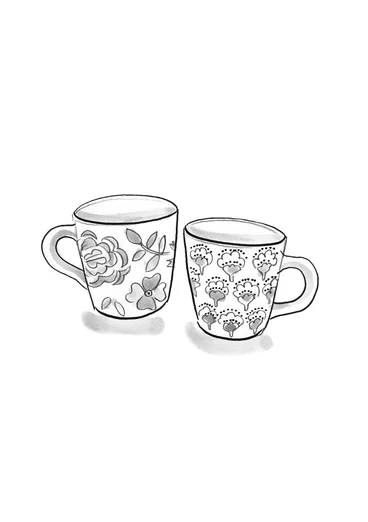 Tasse à expresso "Orsa" en céramique, lot de 2 - noir