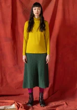 “Vinternatt” knitted alpaca blend skirt - dark green