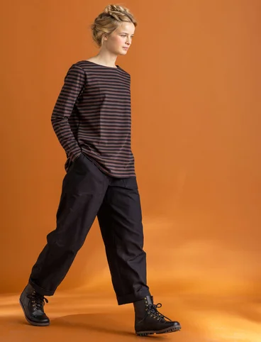 Woven twill pants in organic cotton - black