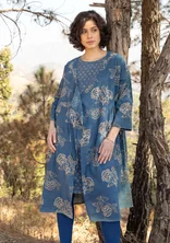 “Rose hip” woven organic cotton dress - indigo