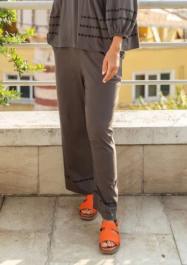 “Cora” jersey pants in organic cotton - ash grey