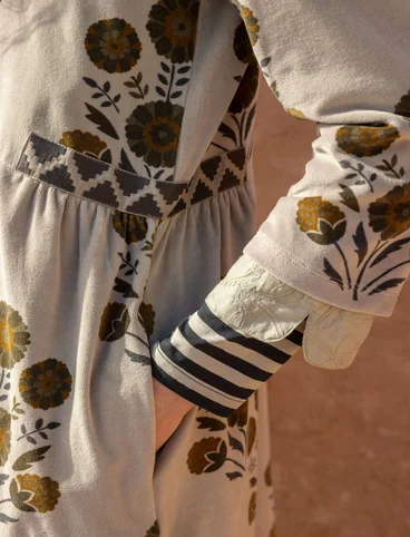 Velour kappklänning "Nila" i ekologisk bomull/återvunnen polyester - varmgrå