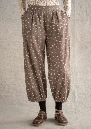 “Mud” woven pants in organic cotton - dark kashish